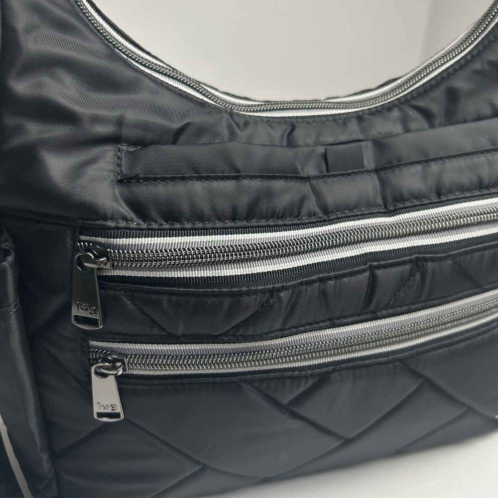 Lug Camper SE Black Quilted Crossbody Shoulder Bag Travel Zipper Organizer - Picture 3 of 11